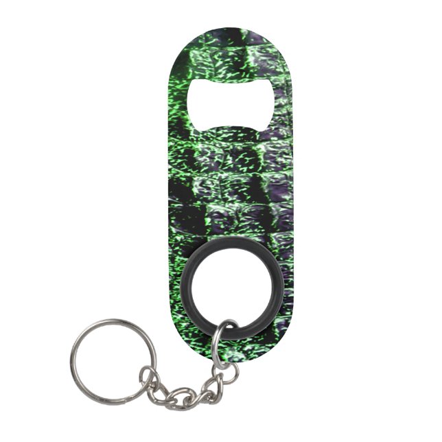 Alligator Bottle Opener Keychain Green (Front)