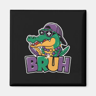 Alligator Bruh Mardi Gras Costume Carnival Teens Magnet