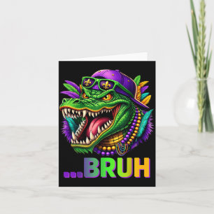 Alligator Bruh Mardi Gras Costume Men Women Kids Card