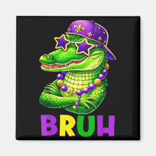 Alligator Bruh Mardi Gras Costume Men Women Kids _ Magnet