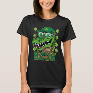 Alligator Bruh St Patricks Day Shamrock Irish Men T-Shirt