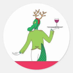 Alligator Cheer Classic Round Sticker
