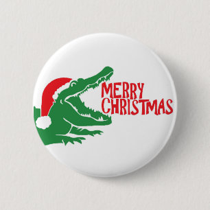 Alligator christmas button