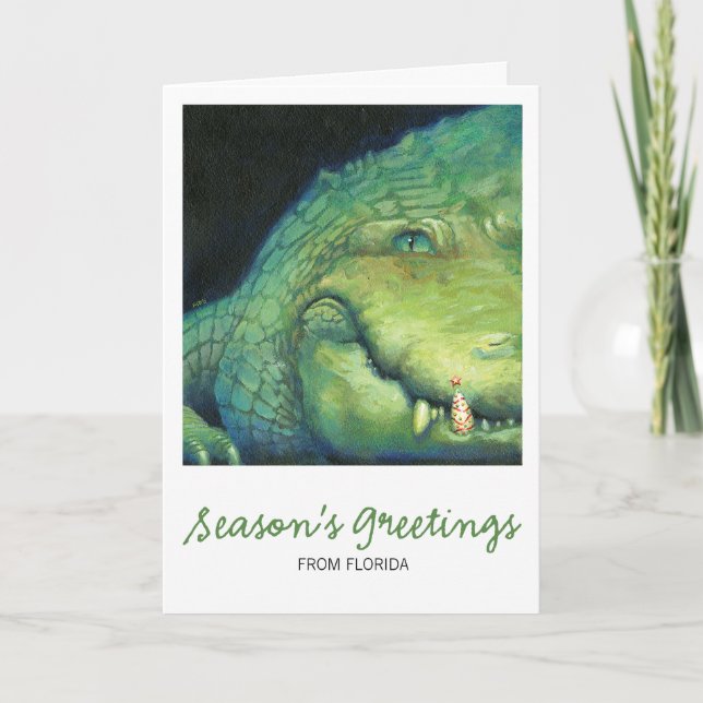 Alligator Christmas Card (Front)