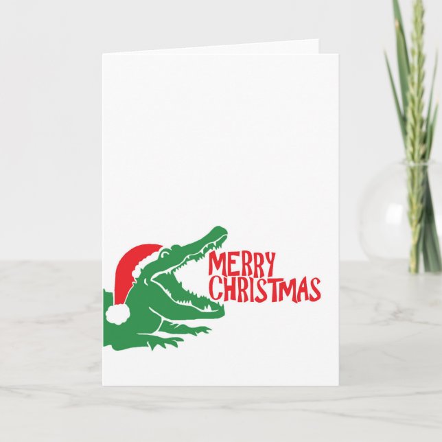 Alligator christmas greeting card (Front)