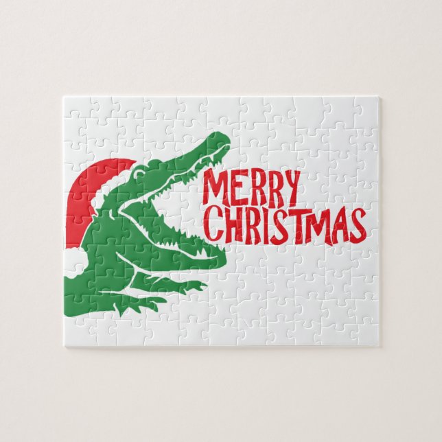 Alligator christmas puzzle (Horizontal)