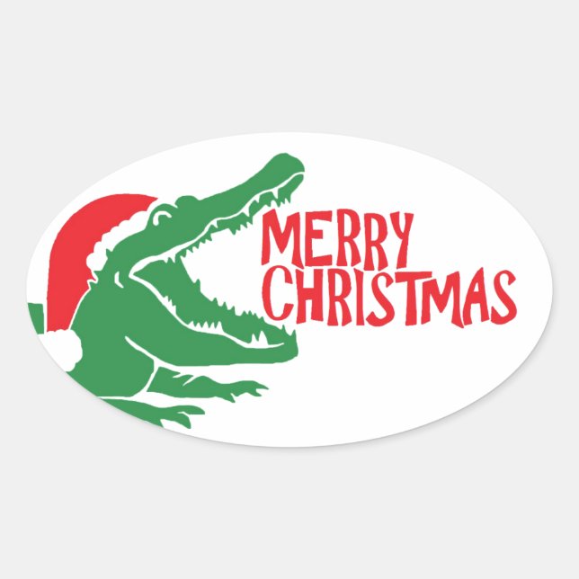 Alligator christmas sticker (Front)