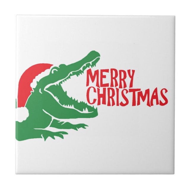 Alligator christmas tile (Front)