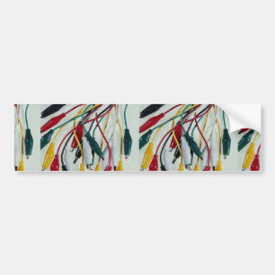Alligator clips spread on white background bumper sticker