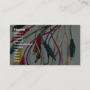 Alligator clips spread on white background business card