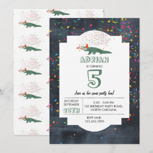 Alligator Crocodile - Animals Birthday Party Invitation