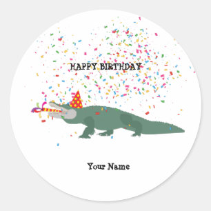 Alligator Crocodile - Animals Having a Party Classic Round Sticker
