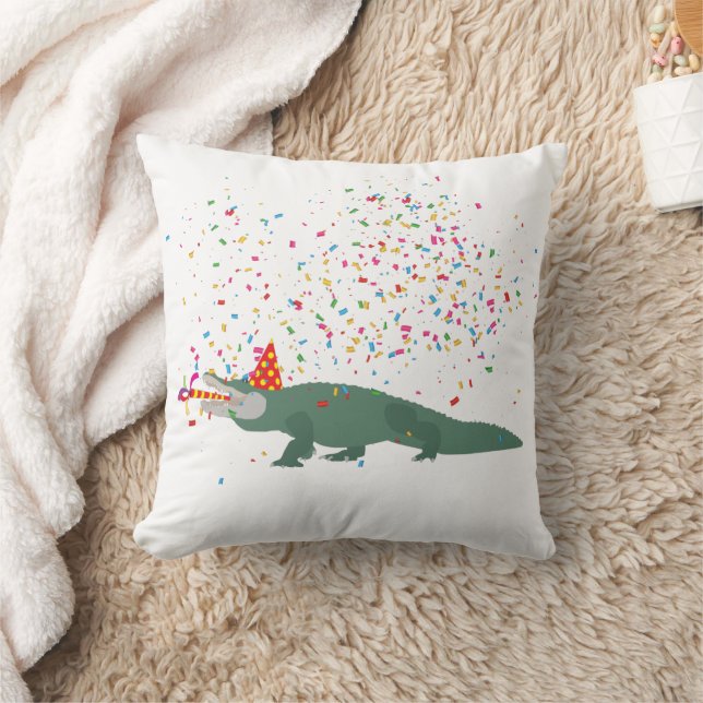 Alligator Crocodile - Animals Having a Party  Cushion (Blanket)