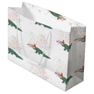 Alligator Crocodile - Animals Having a Party  Large Gift Bag