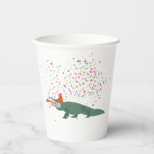 Alligator Crocodile - Animals Having a Party  Paper Cups