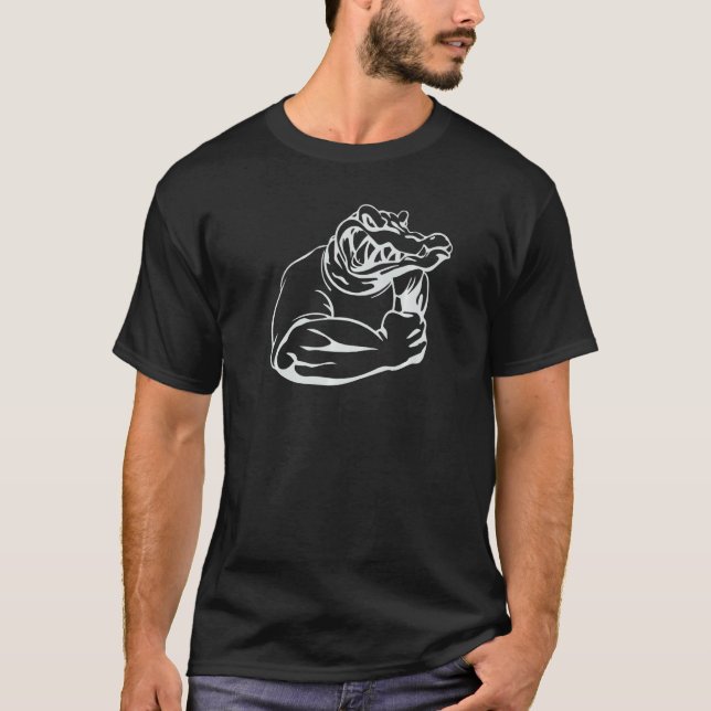 Alligator Crocodile Lover Strong Muscles Reptile M T-Shirt (Front)