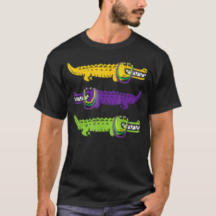 Alligator Crocodiles Louisiana Mardi Gras Party Bo T-Shirt