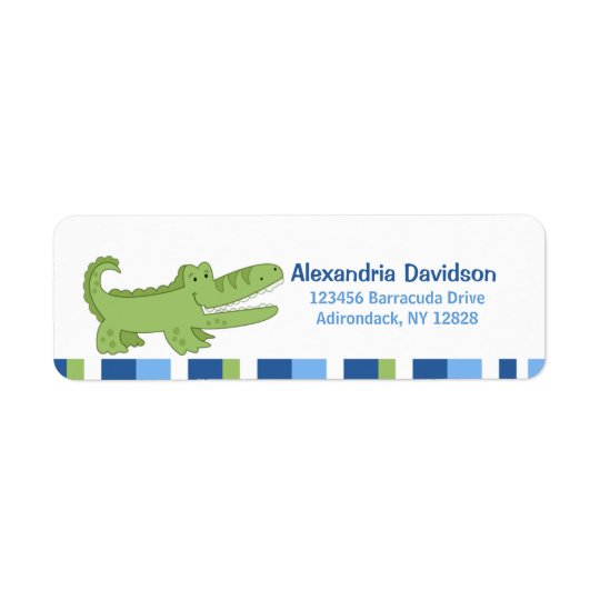 Alligator Custom Address Labels - Green/Blue