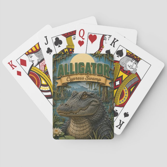 Alligator Cypress Swamp POPCUT Playing Cards (Back)