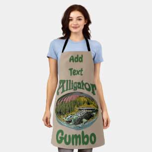 Alligator Design edit & add text, Apron