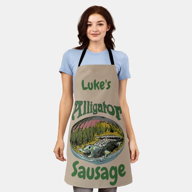 Alligator Design edit & add text, Apron (Worn)