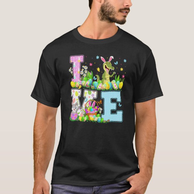 Alligator Easter Egg Hunt Funny Love Alligator Eas T-Shirt (Front)