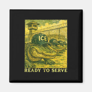 Alligator Everglades Florida Ice Parody Funny Retr Magnet