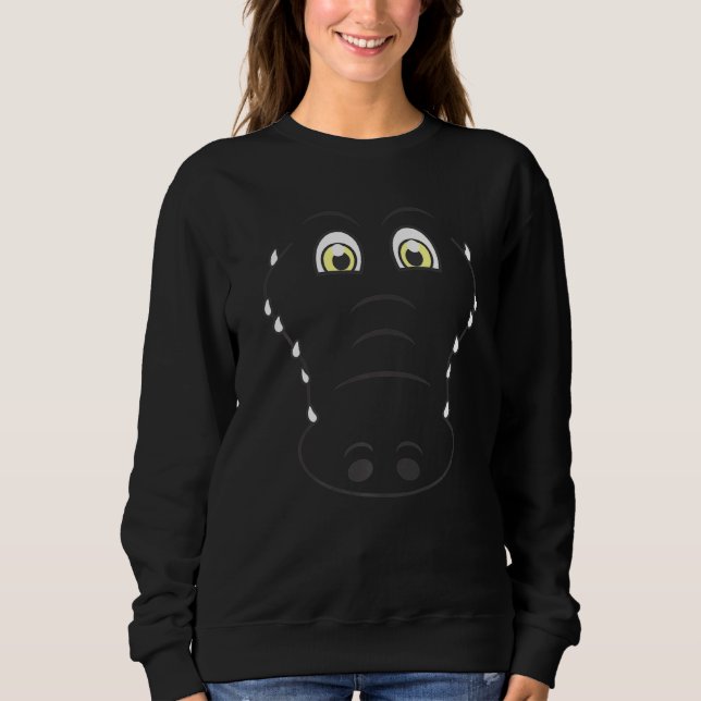 Alligator Face Alligator Halloween Sweatshirt (Front)