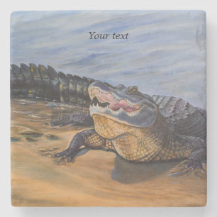 Alligator. Face to Face Stone Coaster