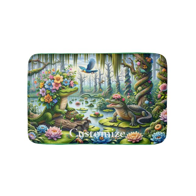 Alligator Fantasy Swamp Thunder_Cove Bath Mat (Front)
