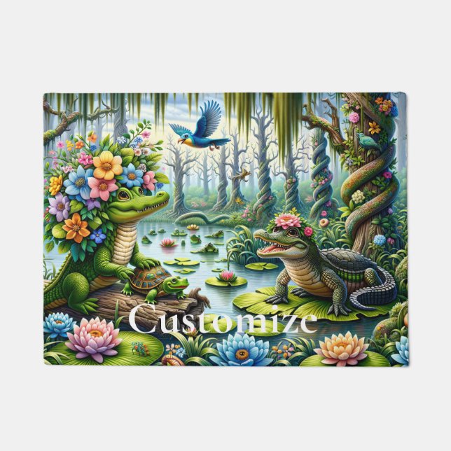 Alligator Fantasy Swamp Thunder_Cove Doormat (Front)