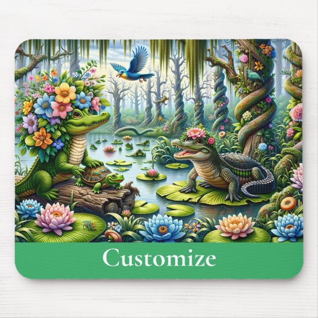 Alligator Fantasy Swamp Thunder_Cove Mouse Pad (Front)