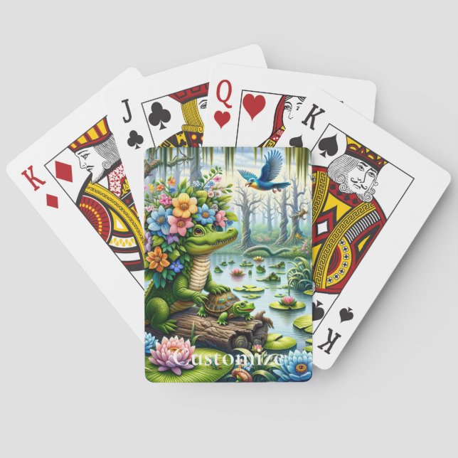 Alligator Fantasy Swamp Thunder_Cove Playing Cards (Back)