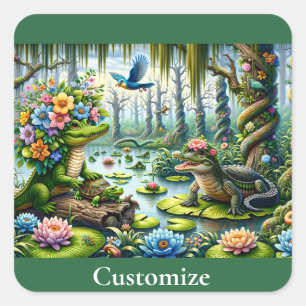 Alligator Fantasy Swamp Thunder_Cove Square Sticker