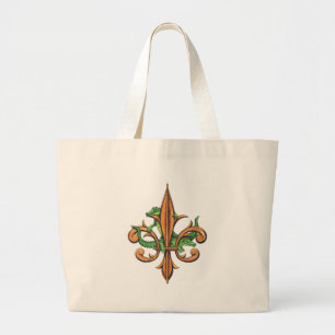 Alligator Fleur De Lis Large Tote Bag