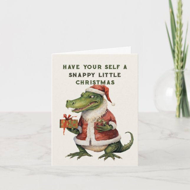 Alligator Folded Holiday Card (Front)