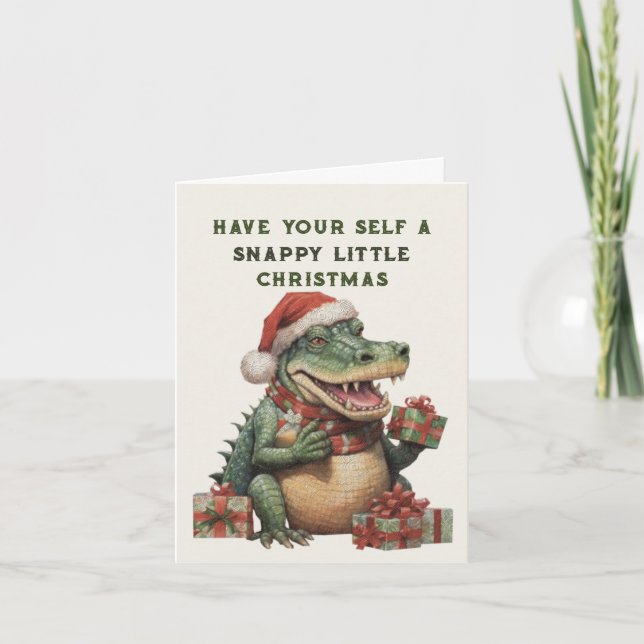 Alligator Folded Holiday Card (Front)