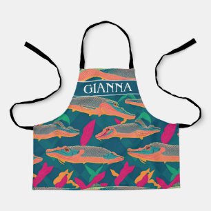 Alligator Gar Rainbow Colourful Pattern Apron