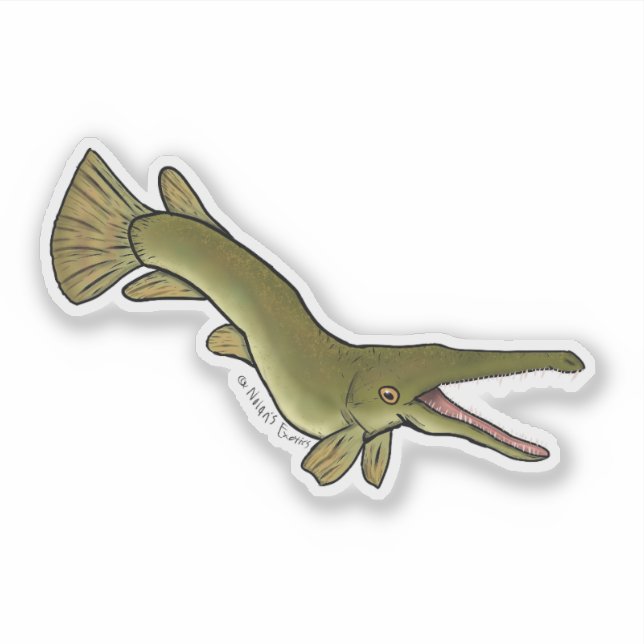 Alligator gar vinyl sticker (Front)