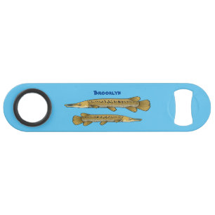 Alligator garfish cartoon illustration