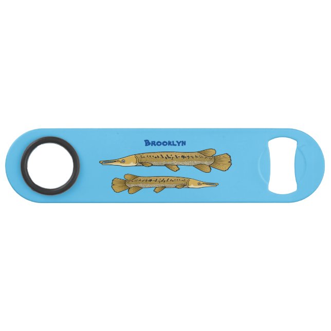 Alligator garfish cartoon illustration (Front (Horizontal))