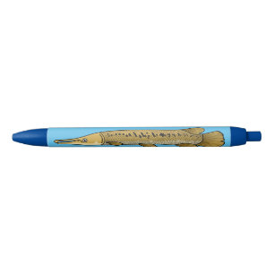 Alligator garfish cartoon illustration black ink pen