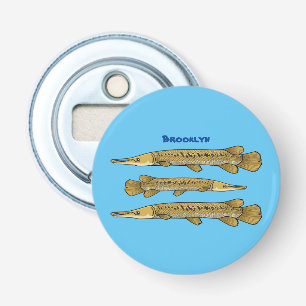 Alligator garfish cartoon illustration  bottle opener
