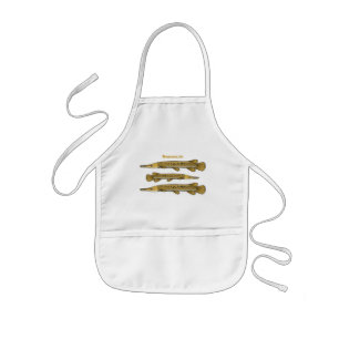 Alligator garfish cartoon illustration kids apron
