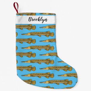 Alligator garfish cartoon illustration small christmas stocking