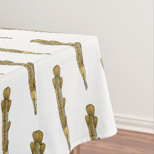 Alligator garfish cartoon illustration tablecloth