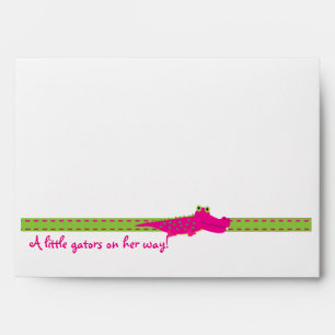 Alligator GIRL BABY SHOWER ENVELOPE