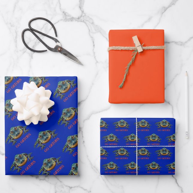Alligator - Go Gators Wrapping Paper Sheet (Front)
