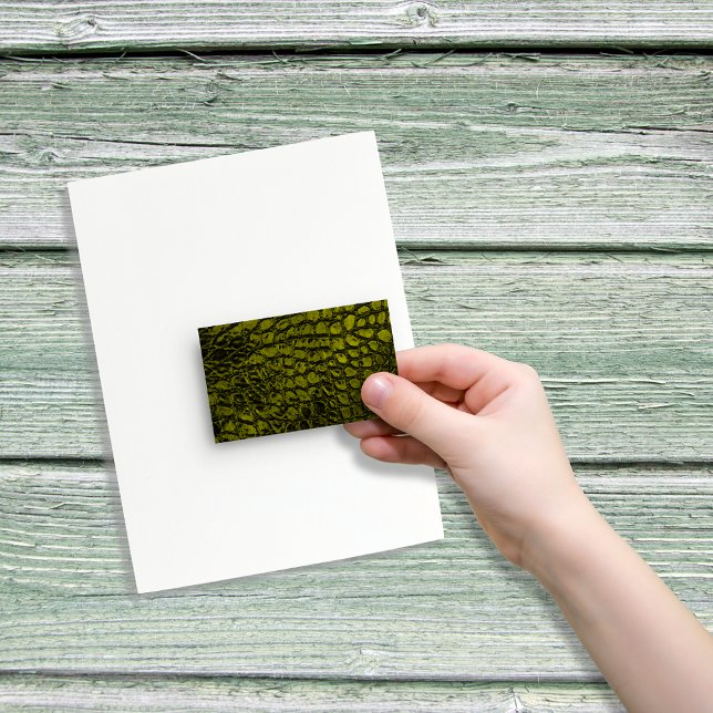 Alligator Gold Colour Faux Leather Rectangular Sticker (Creator Uploaded)