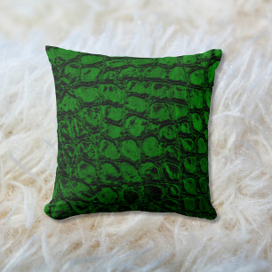 Alligator Green Faux Leather Cushion